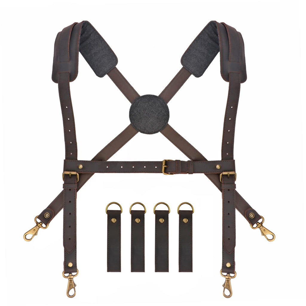 Leather Padded Tool Belt with Suspenders I814
