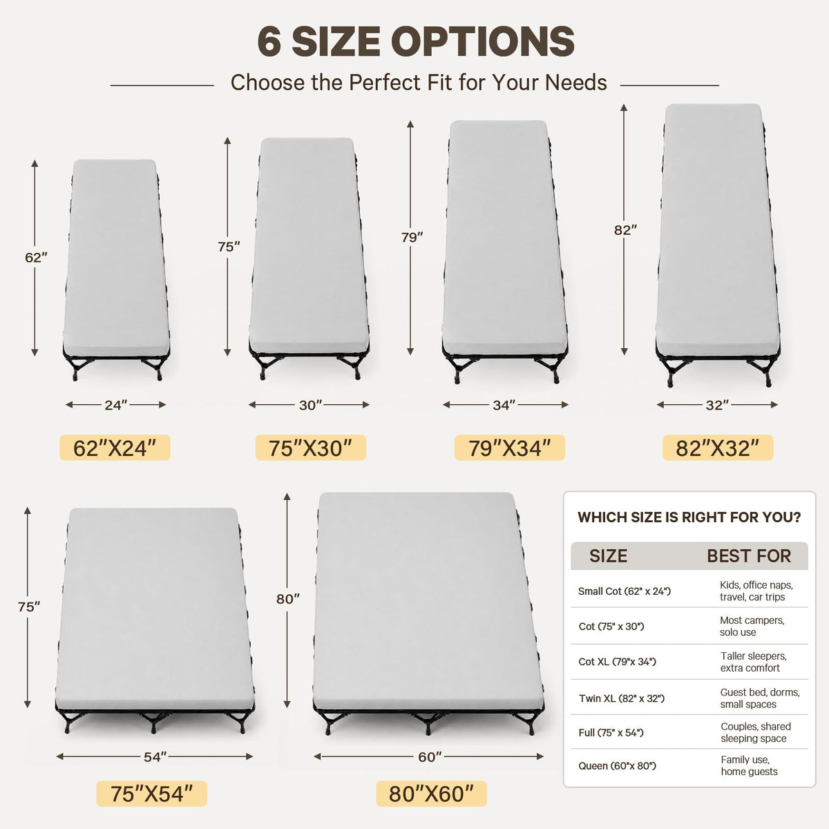 2 Inch Memory Foam Camping Cot Pad N890