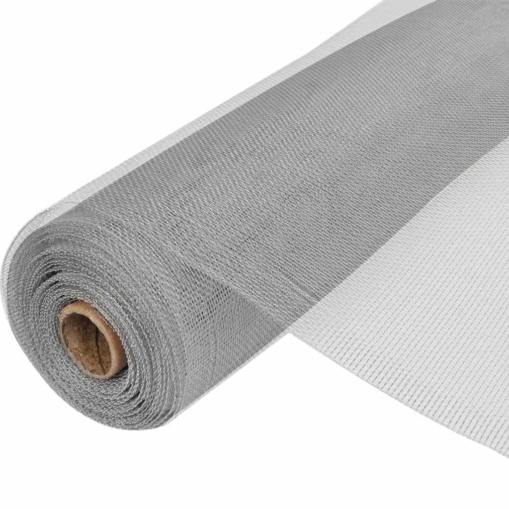 Aluminum Mesh Screen 39.4x196.9 Inch Silver B997