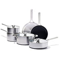 10 Piece Stainless Steel Cookware Set with Ceramic Nonstick Frying Pan Y68634