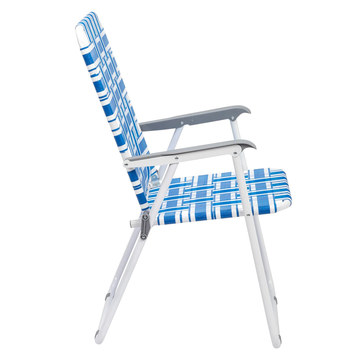 Set of 2 Blue & White Webbed Folding Chairs F1429