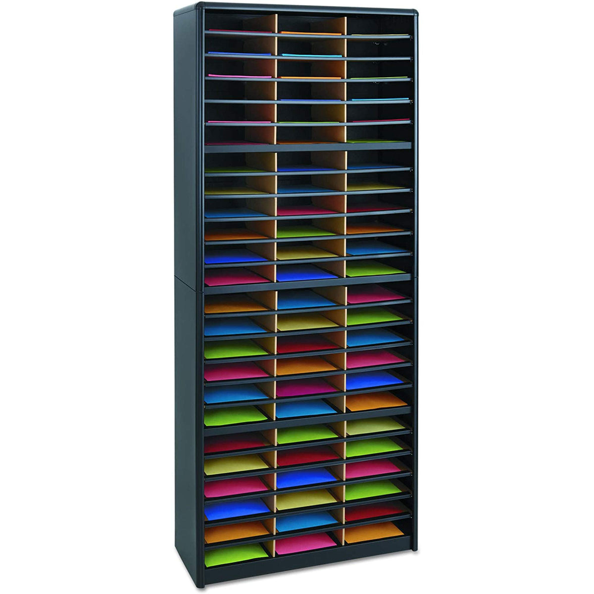 72 Compartment Black Literature Organizer L711