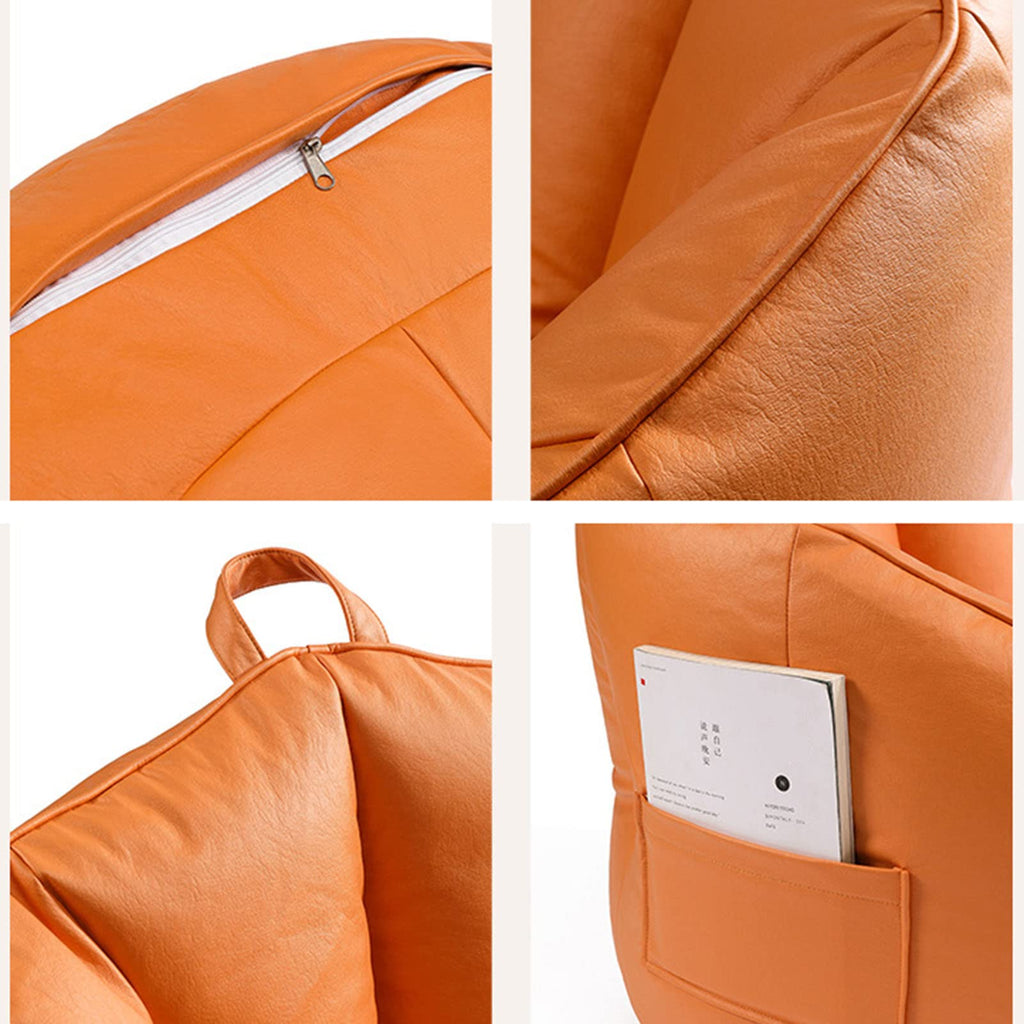 Stuffable Bean Bag Chair Cover Small Beige Yellow N161