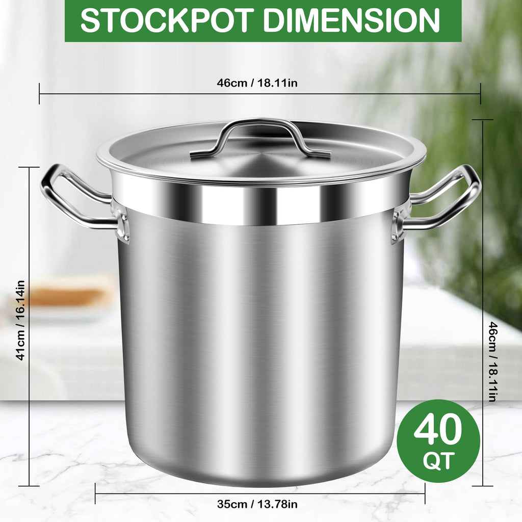 40 Quart Stainless Steel Stockpot with Lid B623016