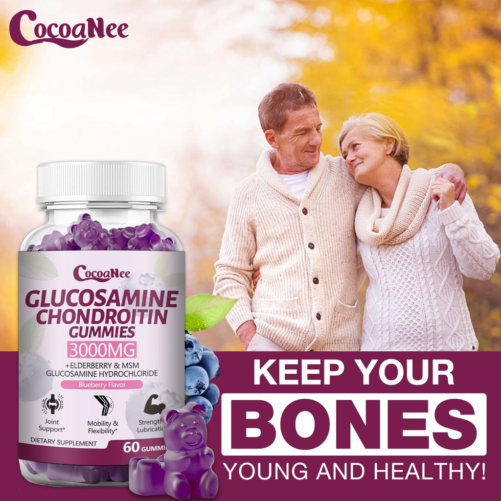 3000MG Glucosamine Chondroitin Gummies with MSM & Elderberry 180Cts P4689