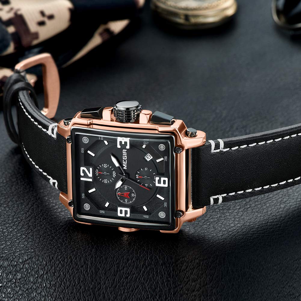 Men's Analogue Luminous Quartz Watch with Leather Strap T11909