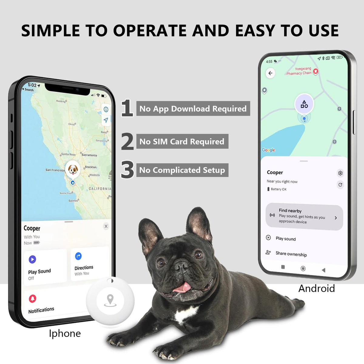 GPS Tracker for Dogs – Smart Dog Collar & Pet Tracker U827305