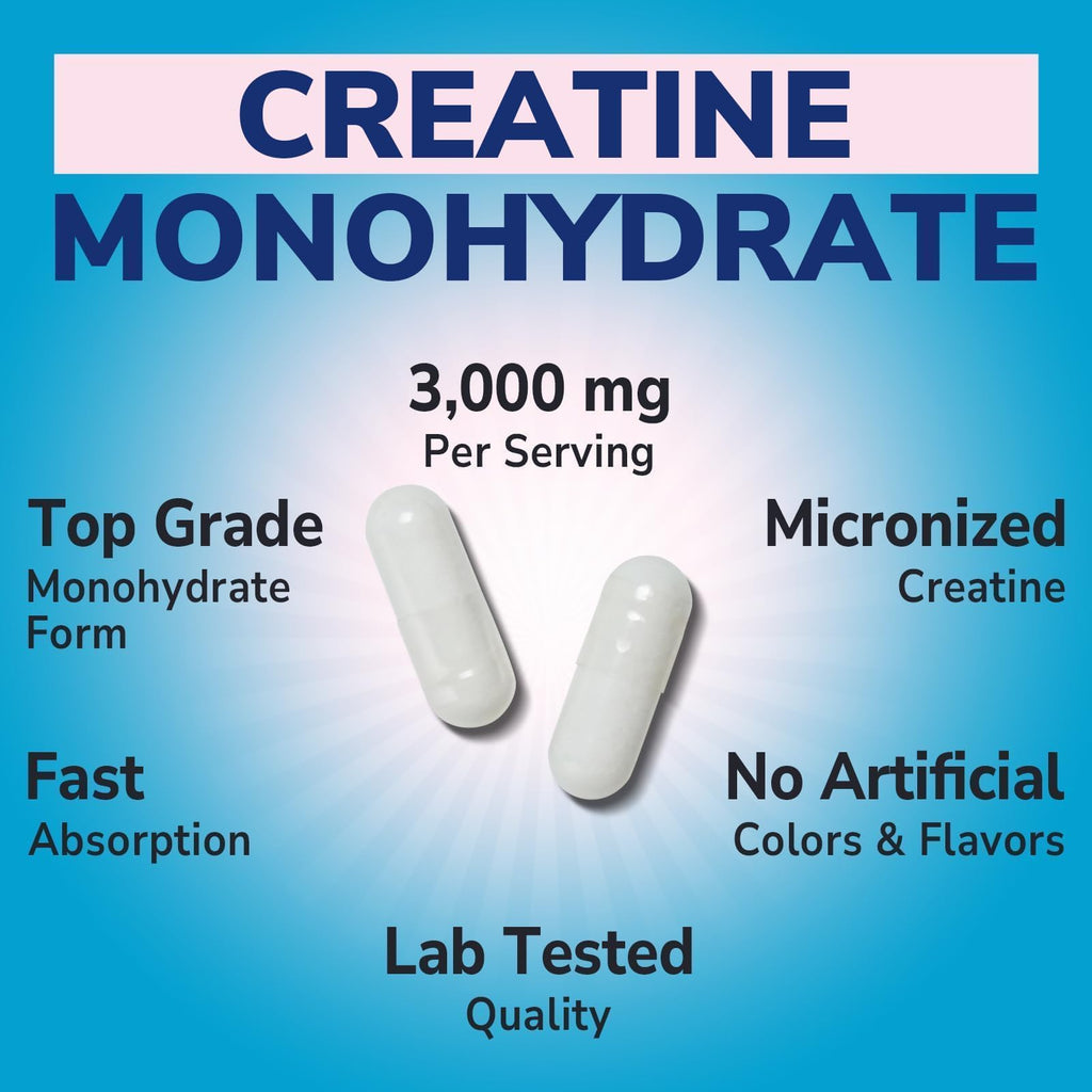 Micronized Creatine Monohydrate 3000 mg 120 Capsules T408