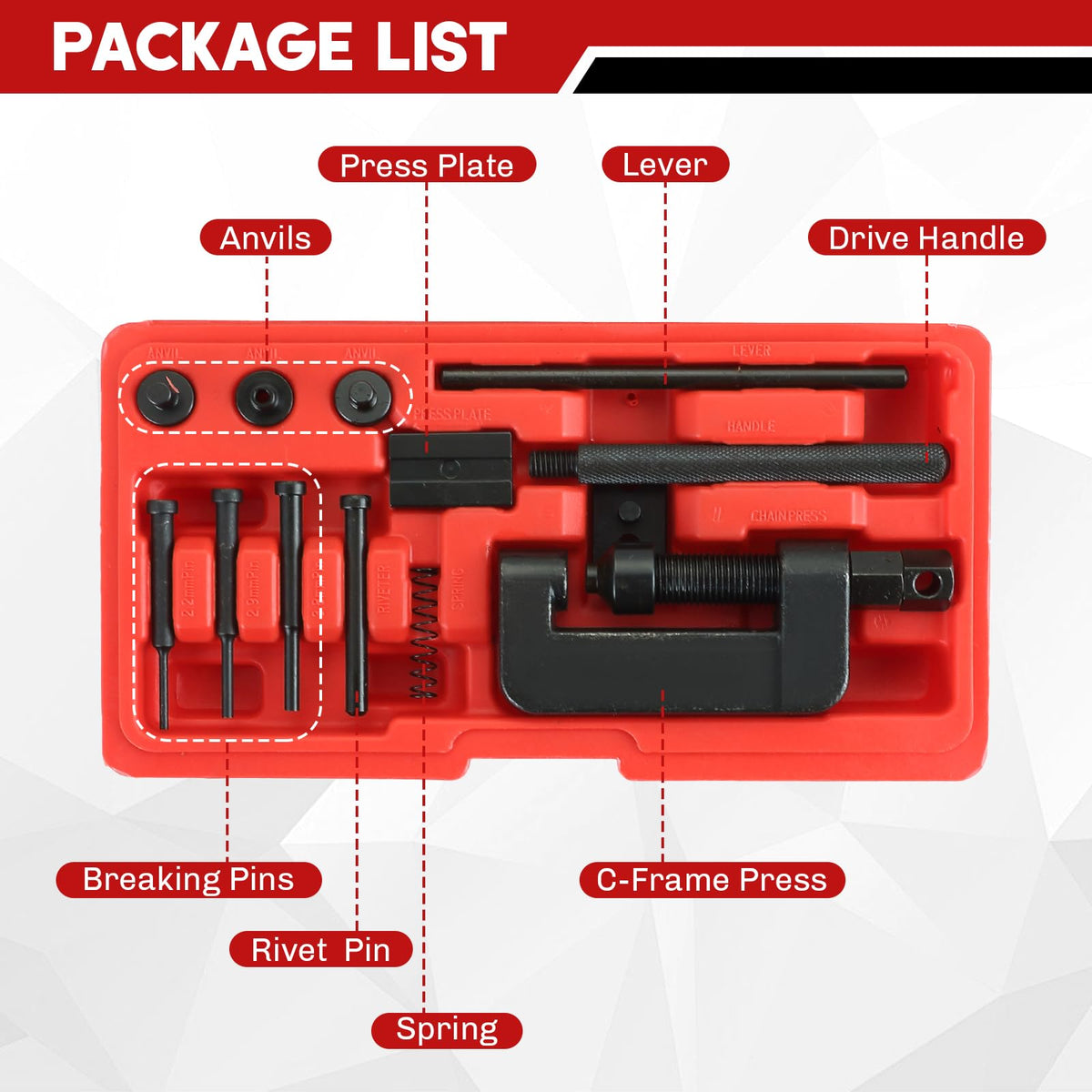Motorcycle Chain Breaker Kit 13PCS V874