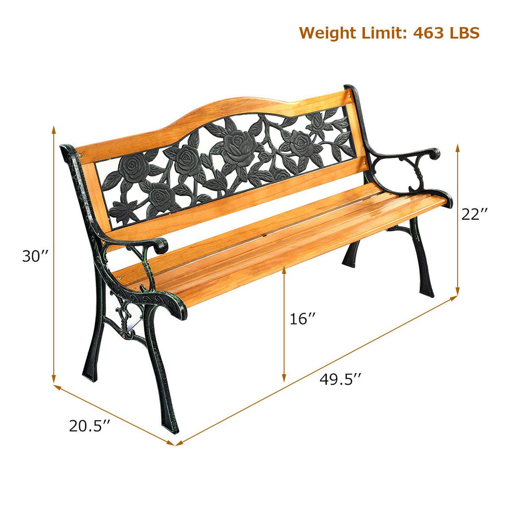 50 Inch Hardwood Frame Patio Bench N9130