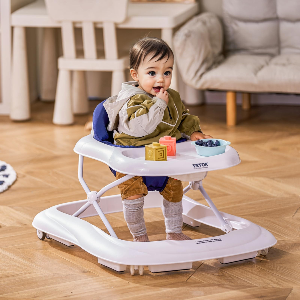 Foldable Baby Walker with Feeding Tray A92862