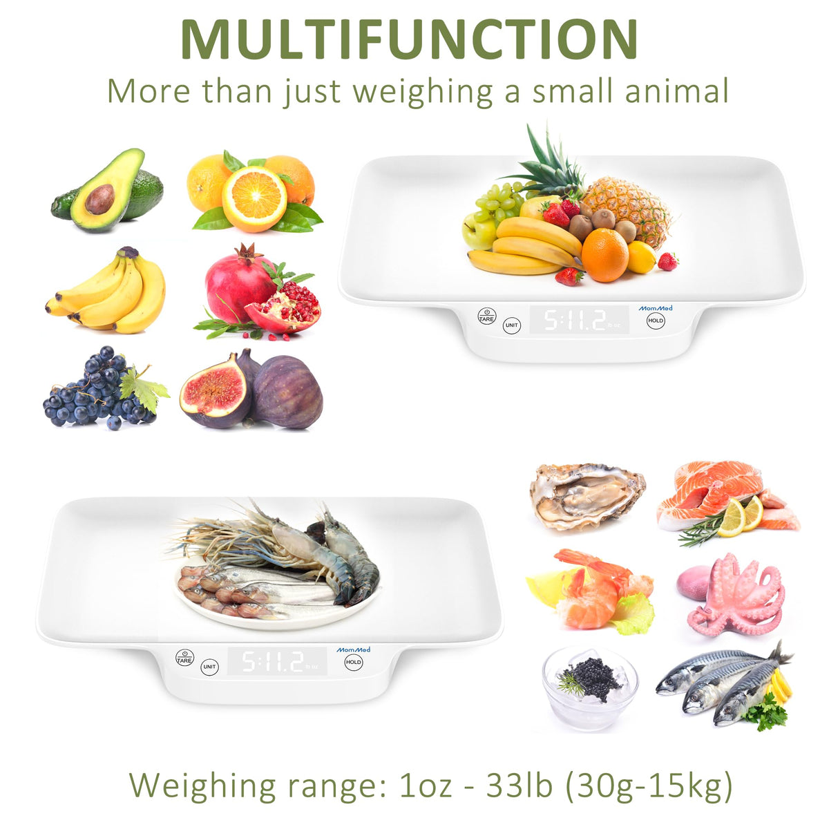 Portable Digital Pet Scale with Hold & Tare Function E195035