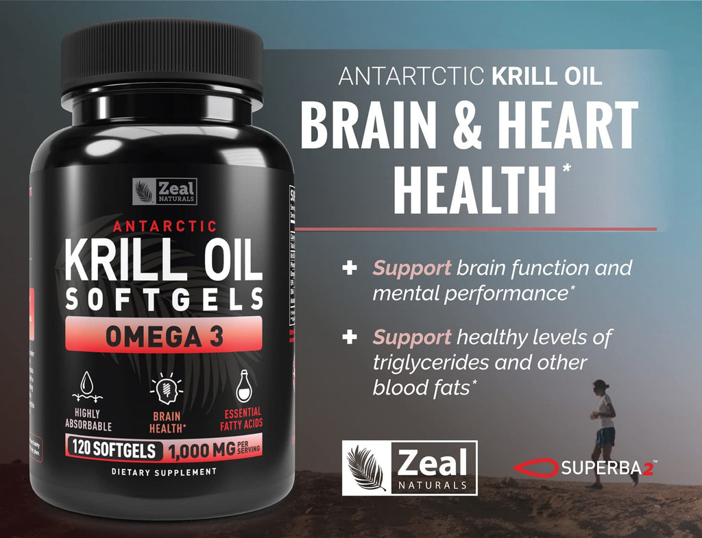 Krill Oil 1000mg 120 Softgels Omega 3 Supplement with EPA DHA Astaxanthin S131
