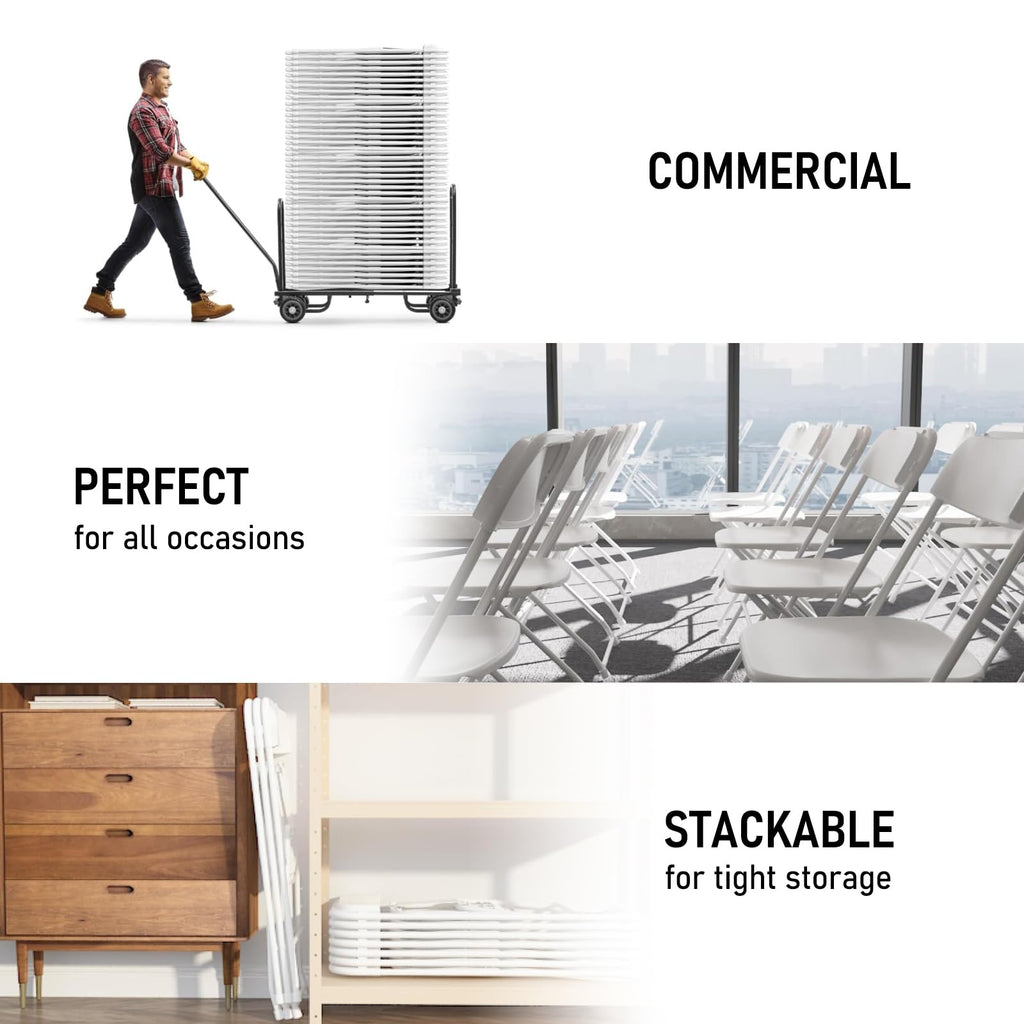 10 Pack White Plastic Folding Chairs N9320