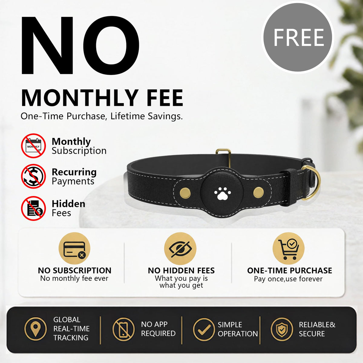 GPS Tracker for Dogs – Smart Dog Collar & Pet Tracker U827305