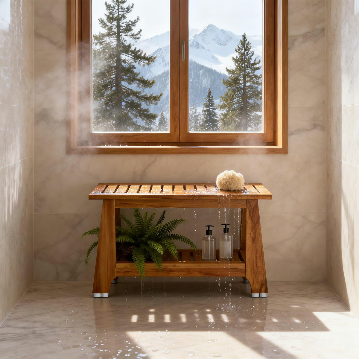 30" Teak Shower Bench N843928