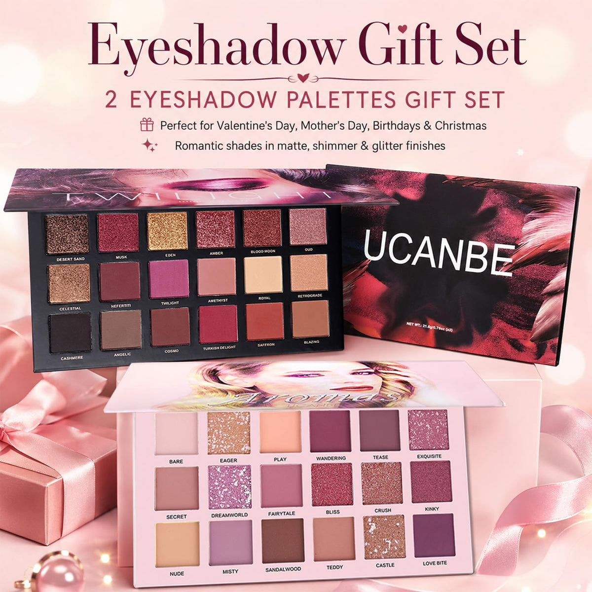 Nude Eyeshadow Palette Makeup Set, Matte Shimmer Glitter Pressed Pearl B863