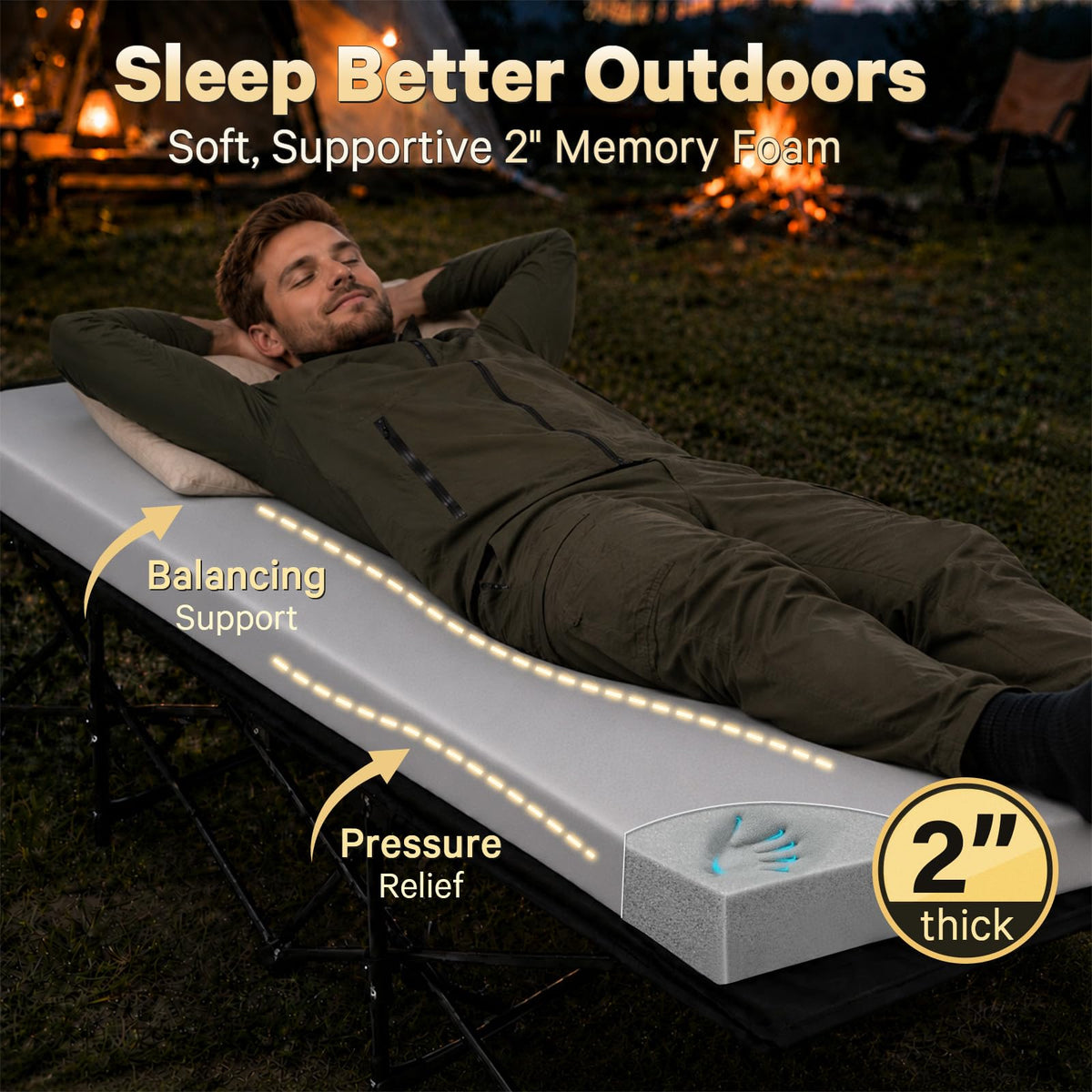 2 Inch Memory Foam Camping Cot Pad N890