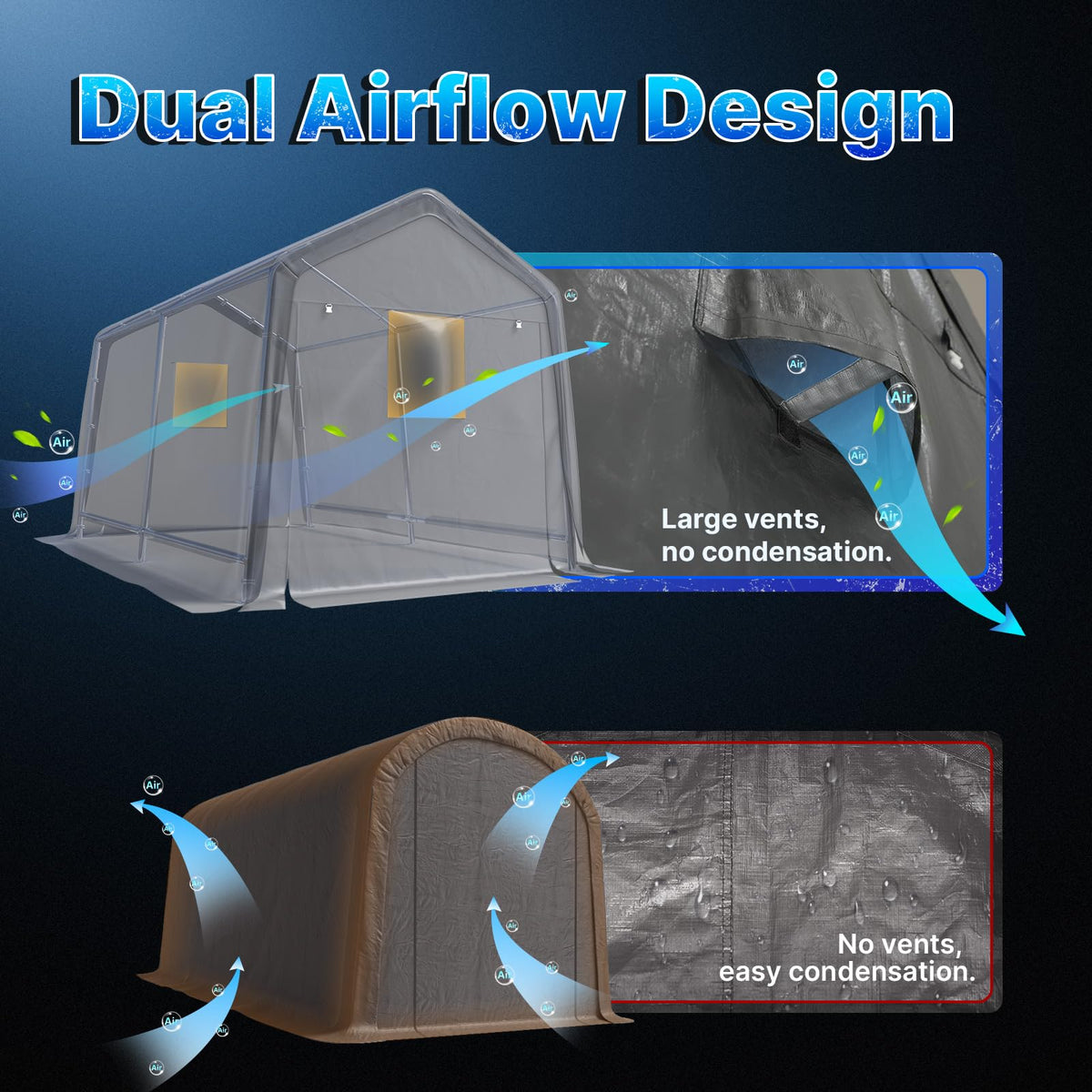 8x14 ft Steel Portable Garage Shelter with 2 Roll up Doors N662