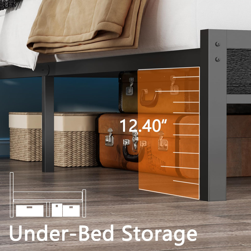 Full Size Bed Frame with Headboard & 2 Fabric Drawers H927994