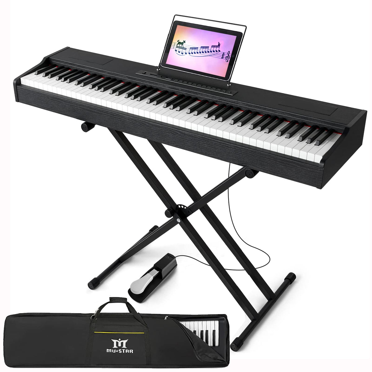 88 Key Fully Weighted Hammer Action Digital Piano with Stand U6192
