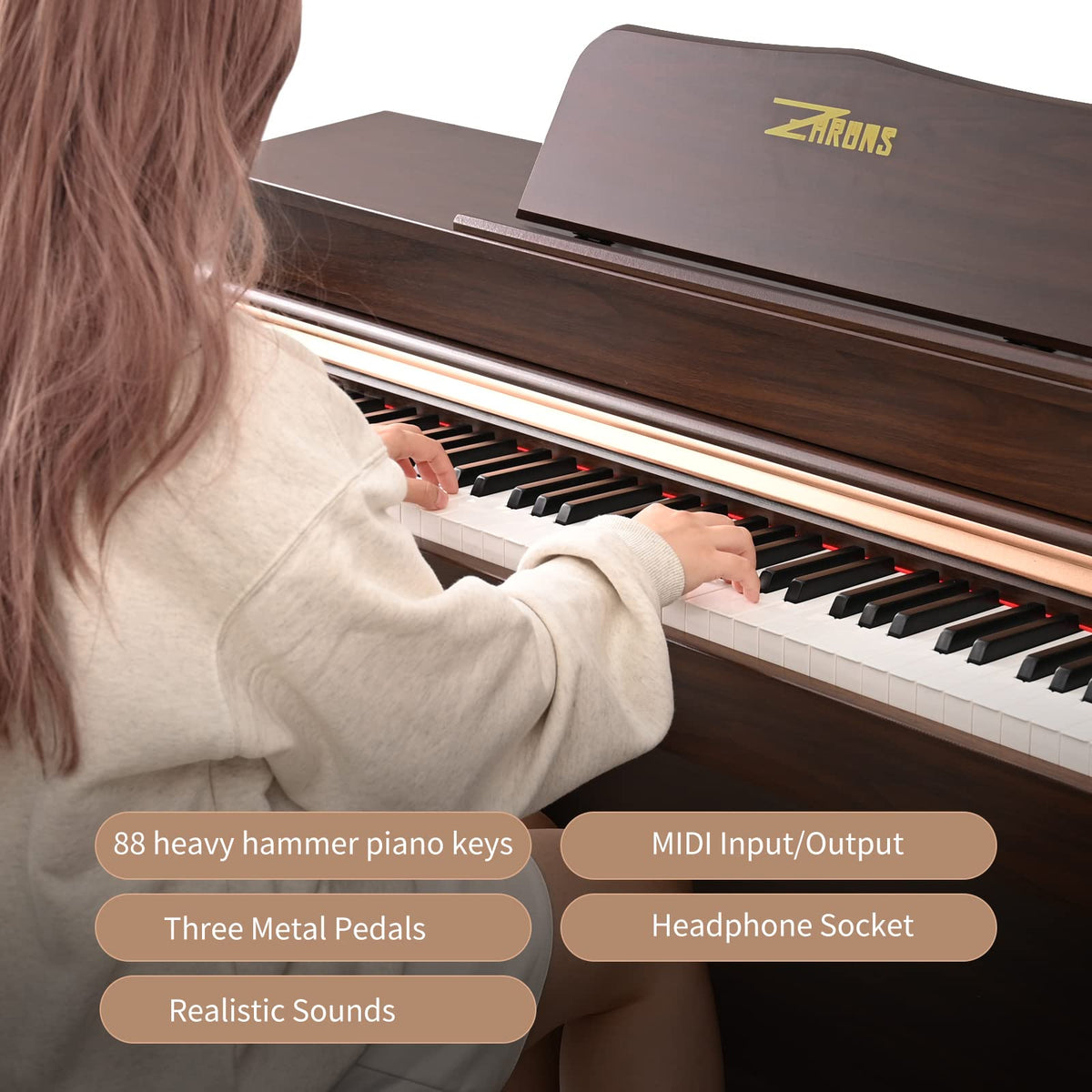 88 Key Full Weighted Digital Piano with Triple Pedal P8718