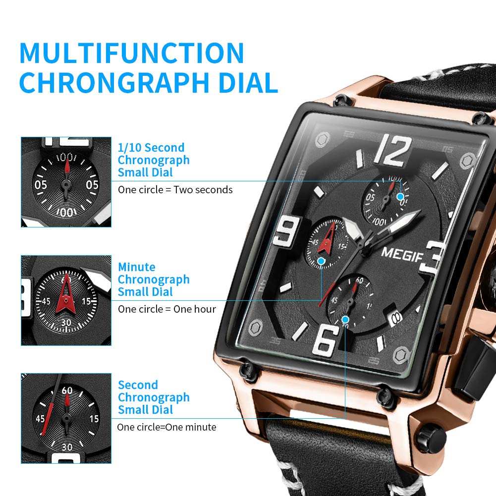 Men's Analogue Luminous Quartz Watch with Leather Strap T11909