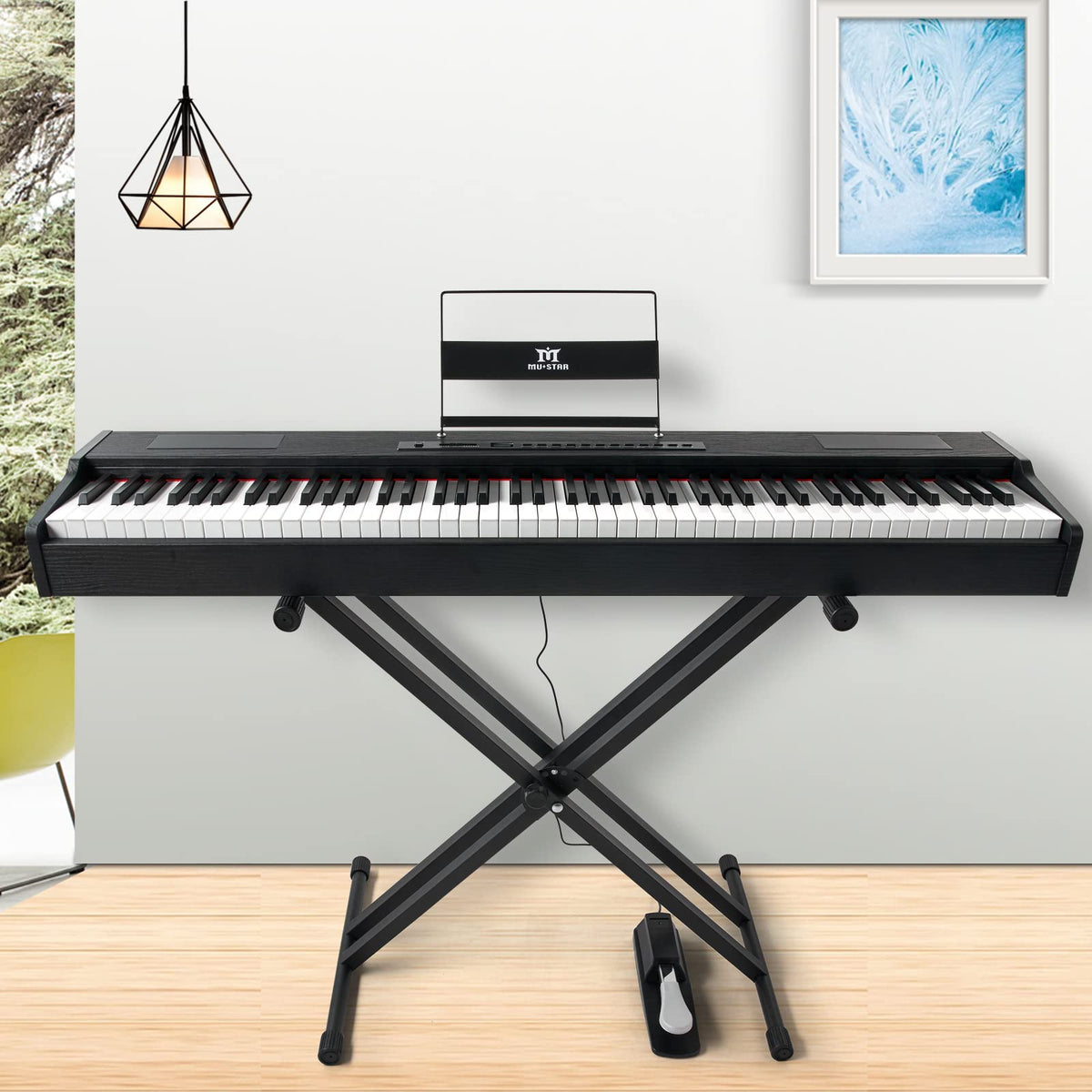 88 Key Fully Weighted Hammer Action Digital Piano with Stand U6192