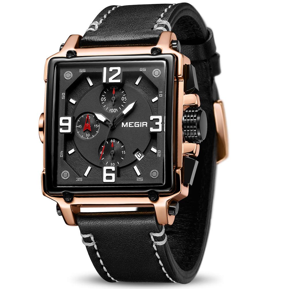 Men's Analogue Luminous Quartz Watch with Leather Strap T11909