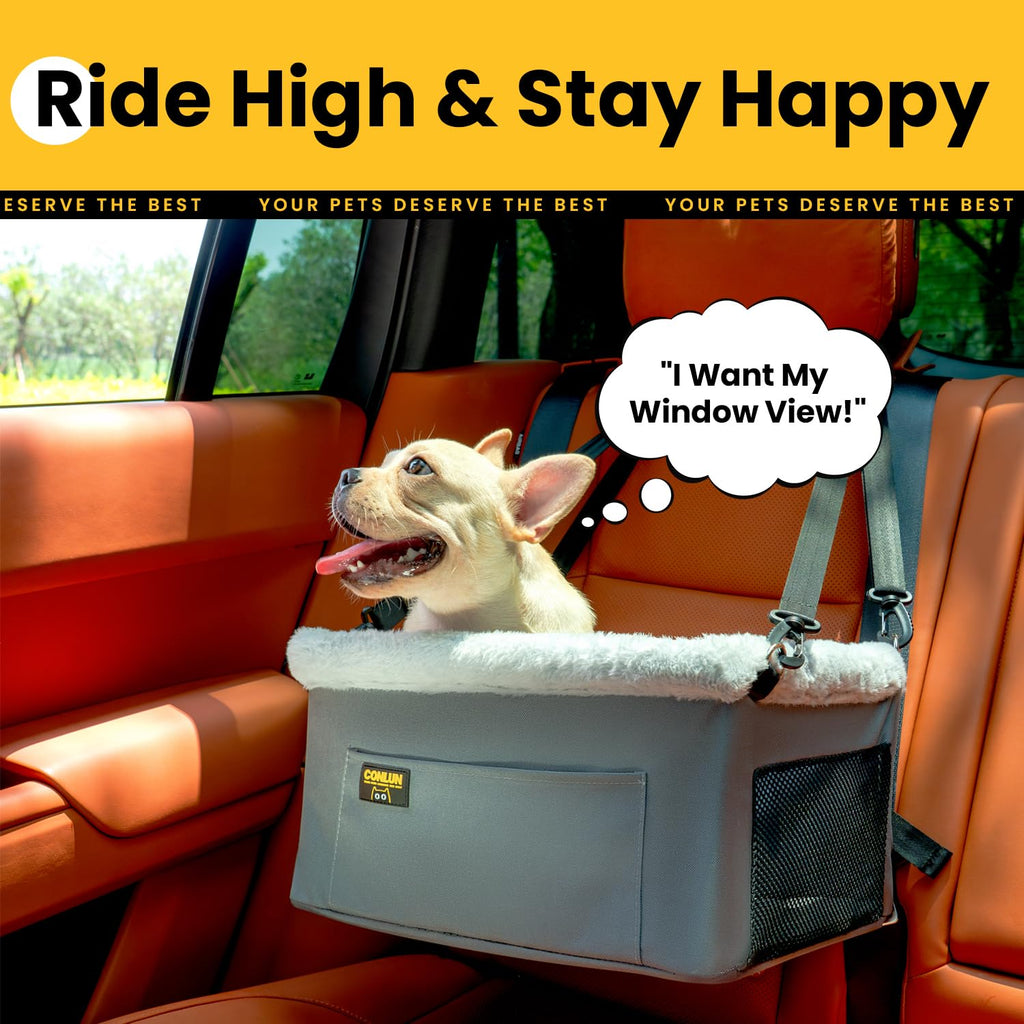 Dog Car Seat Booster Steel Frame Grey S95338