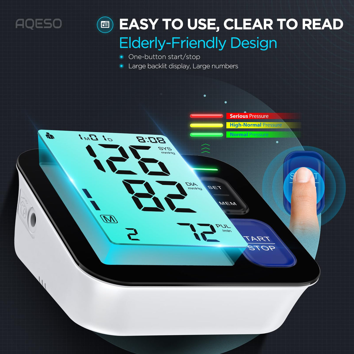 Automatic Digital Blood Pressure Machine with 3 Size Cuffs R57649
