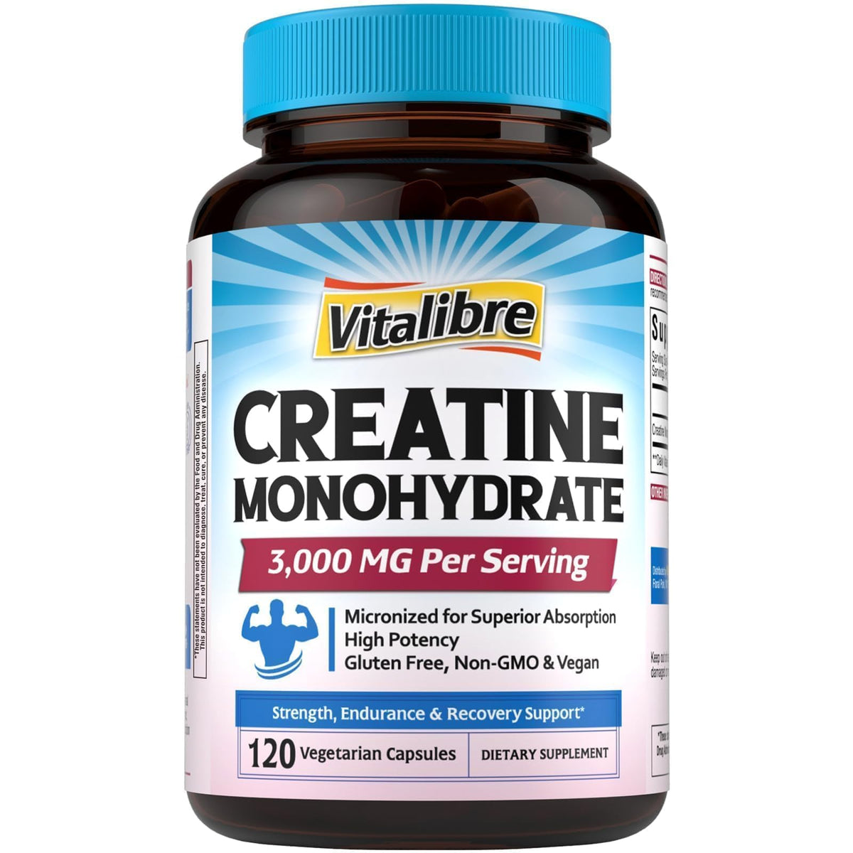 Micronized Creatine Monohydrate 3000 mg 120 Capsules T408