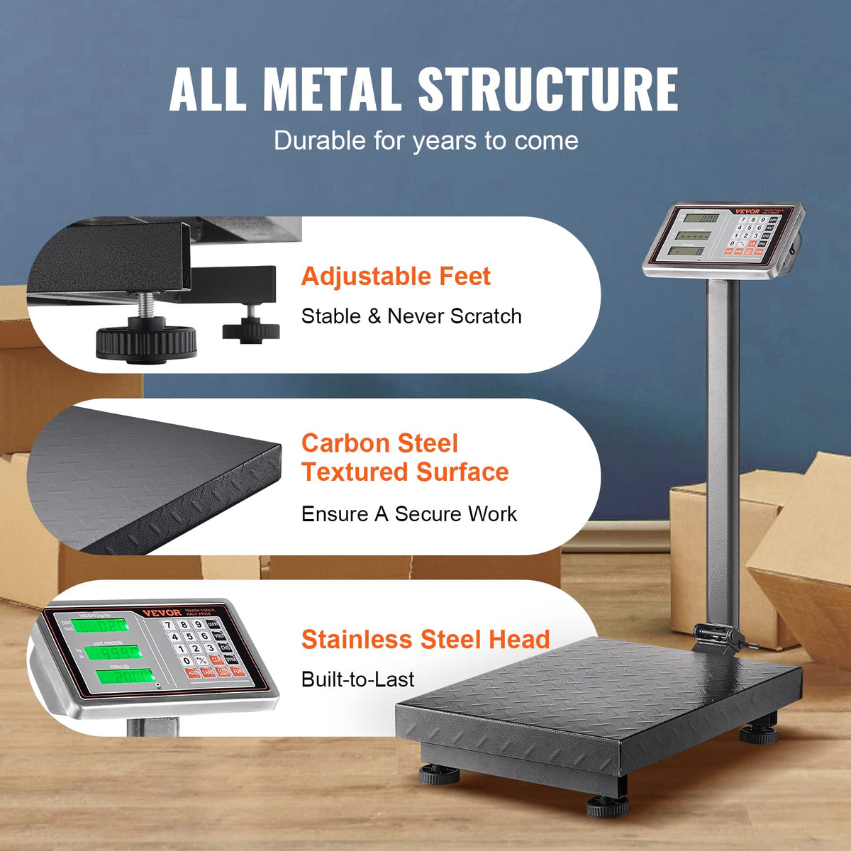 660 lbs Stainless Steel Digital Platform Scale Q6644