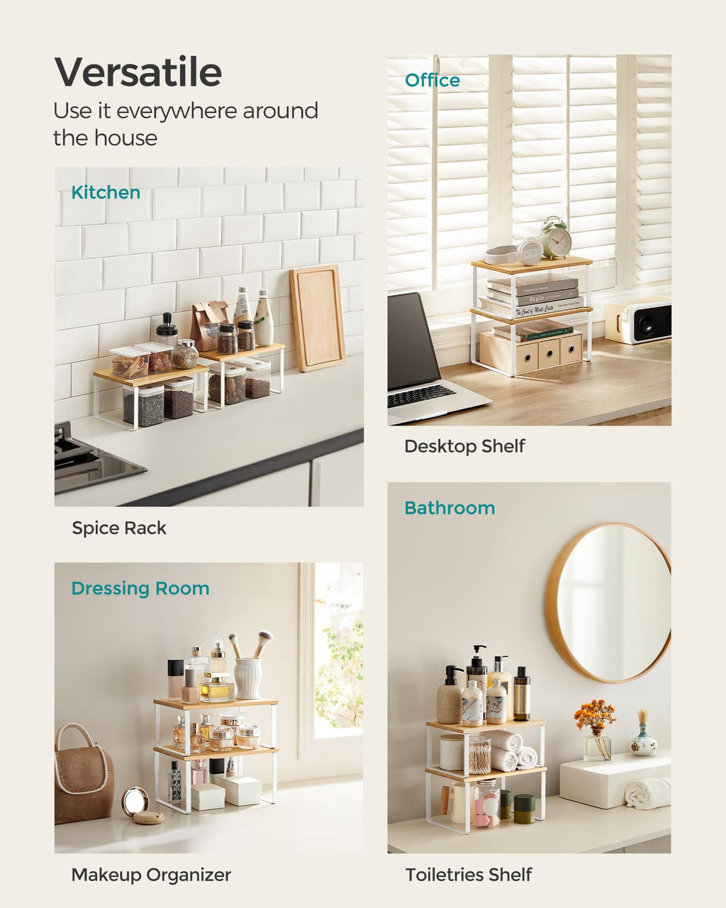 Set of 4 Kitchen Storage Shelf V927115