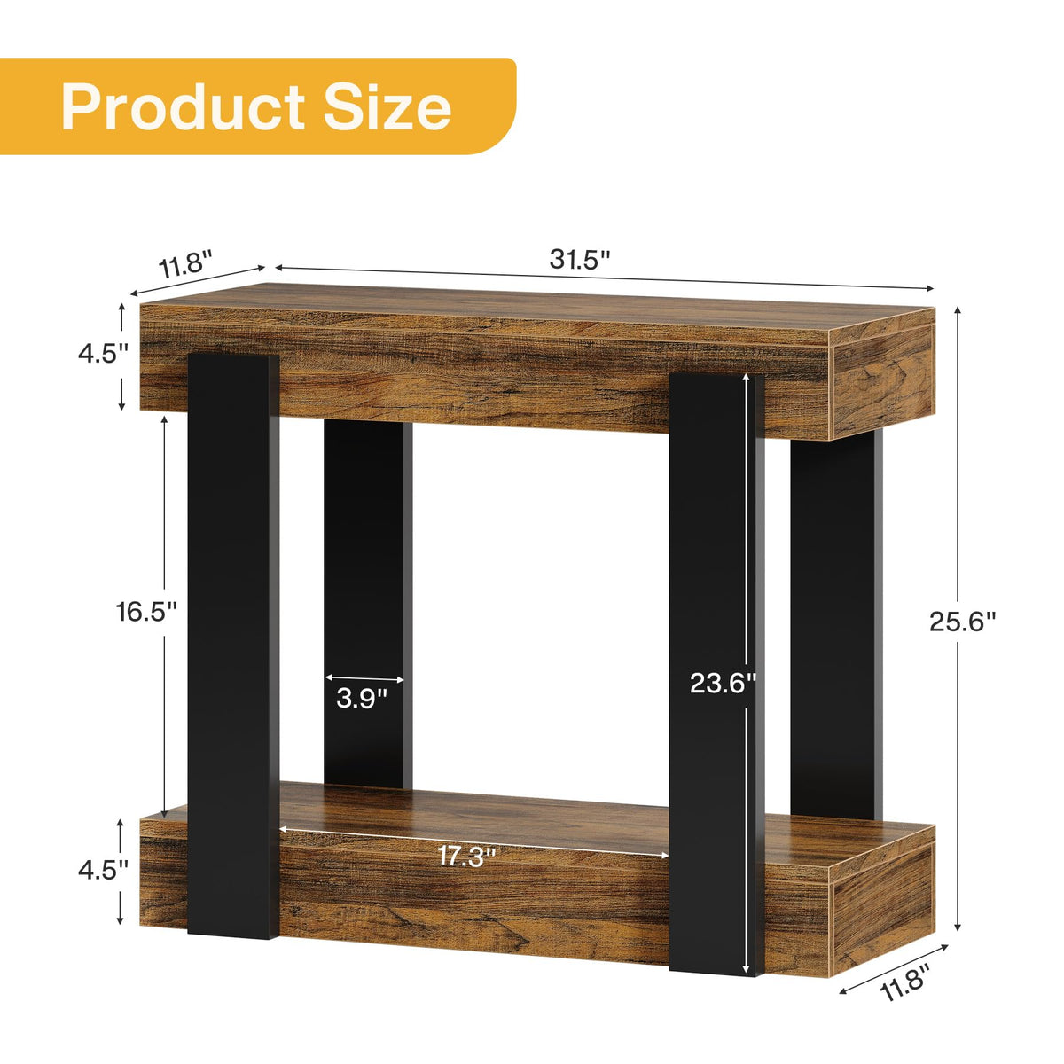 2-Tier Narrow End Table with Storage Shelf J980020