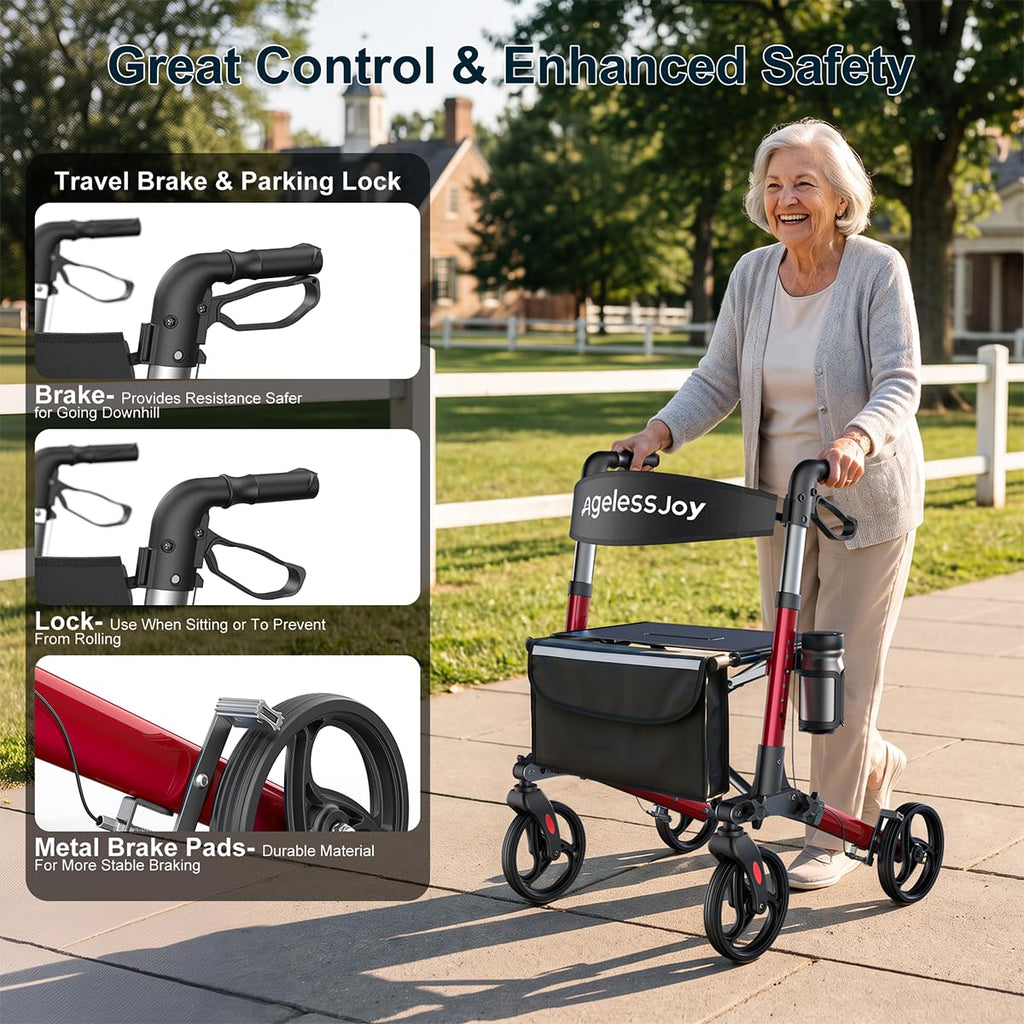 Foldable Rollator Walker with Seat F678159
