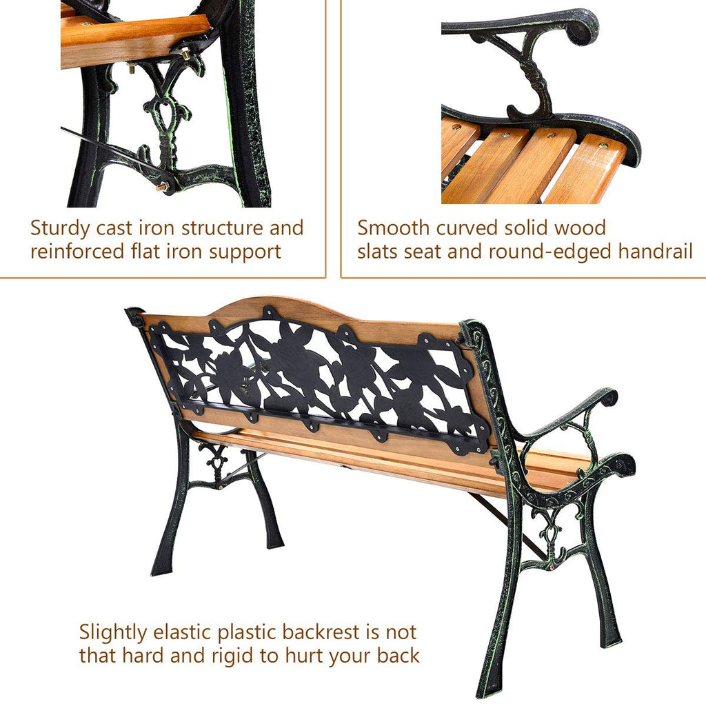 50 Inch Hardwood Frame Patio Bench N9130