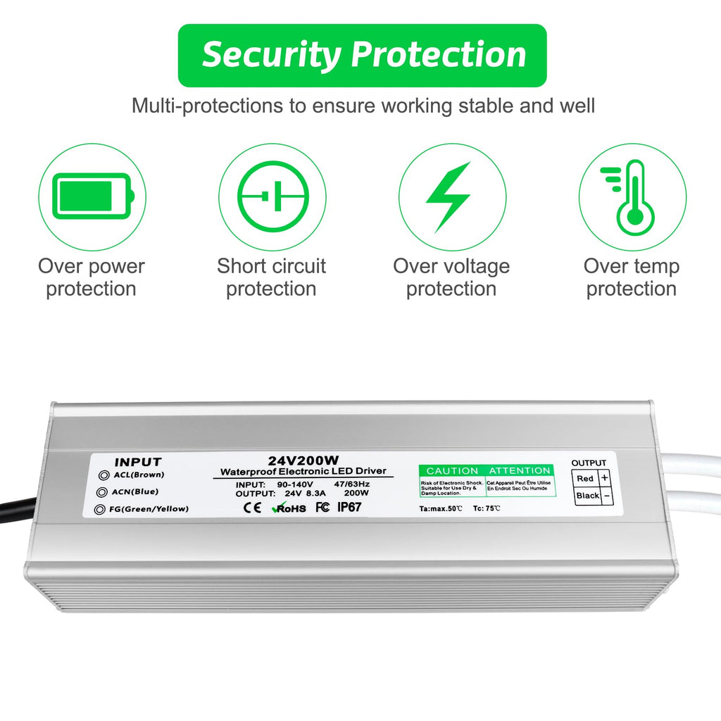 24V 200W IP67 Waterproof LED Power Supply O26561
