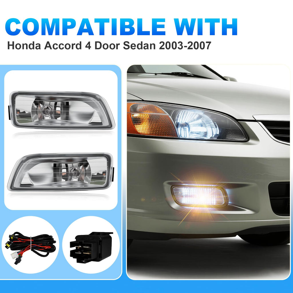 Fog Lights Assembly with Halogen Bulbs Clear Lens Switch Harness Kit T15033