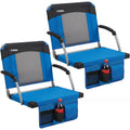 2 Pack Blue Stadium Seats with Back Support & Armrests G790