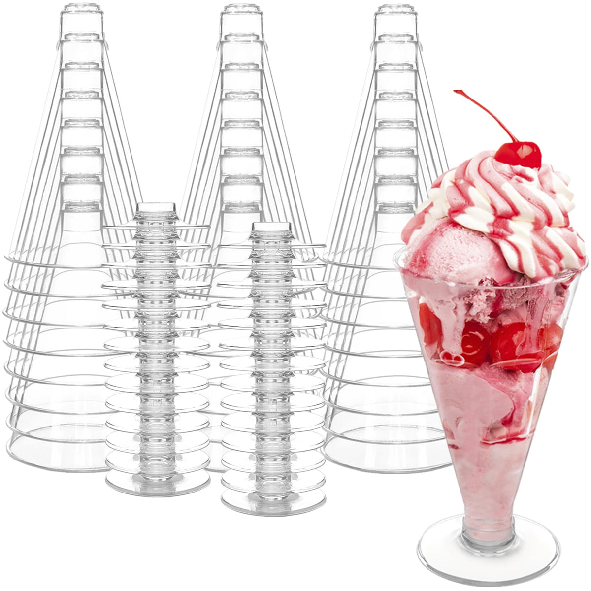40 Pack 6 oz Disposable Plastic Martini Glasses N7658