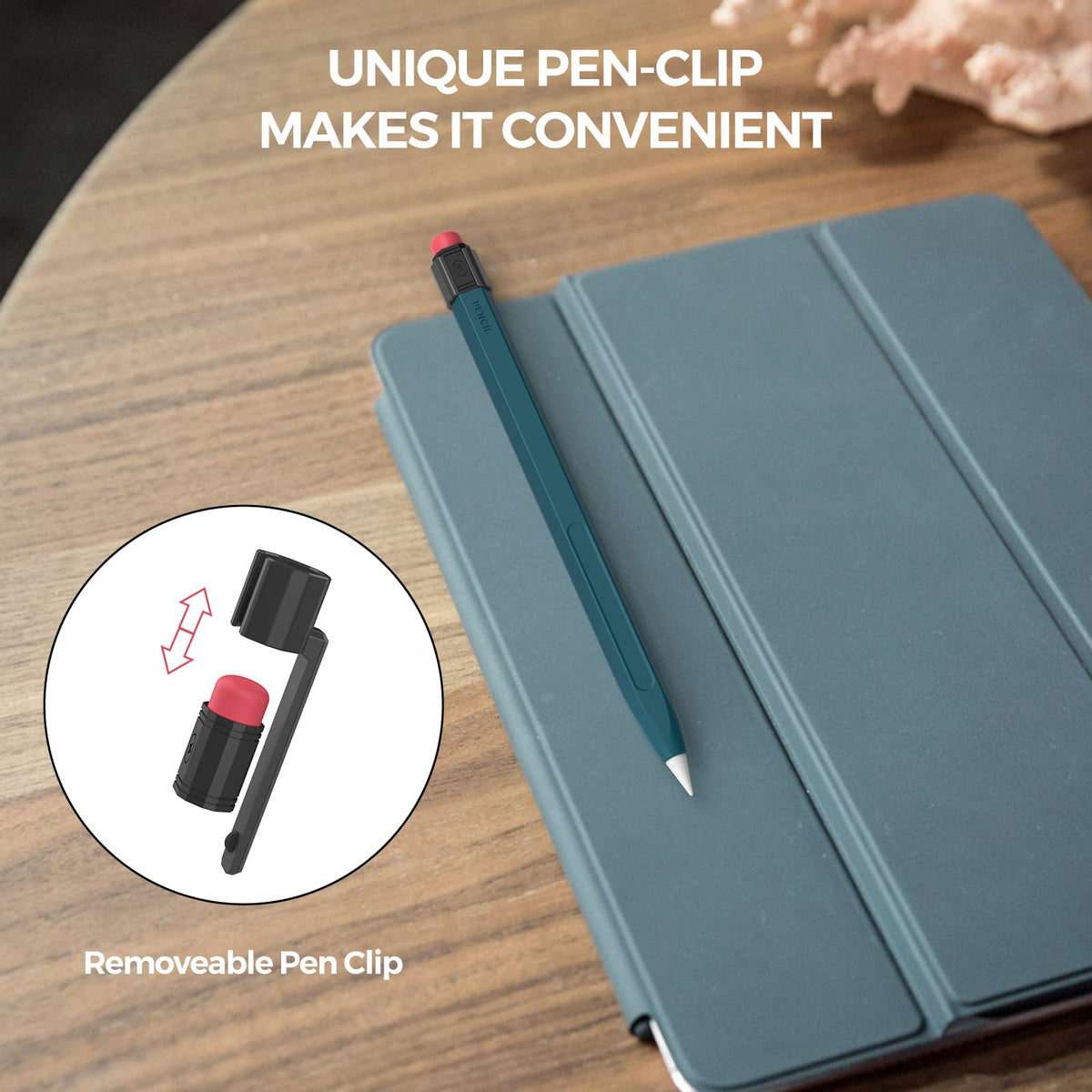 Apple Pencil Pro Silicone Case with Clip Deep Green T655