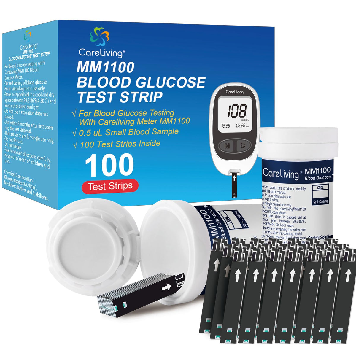 Blood Glucose Test Strips 100 Count K816218
