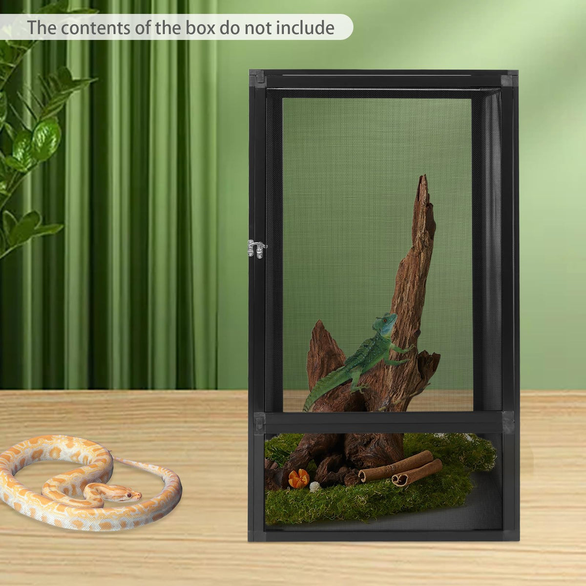 17.7"x17.7"x31.5" Foldable Aluminum Alloy Mesh Reptile Terrarium X584118