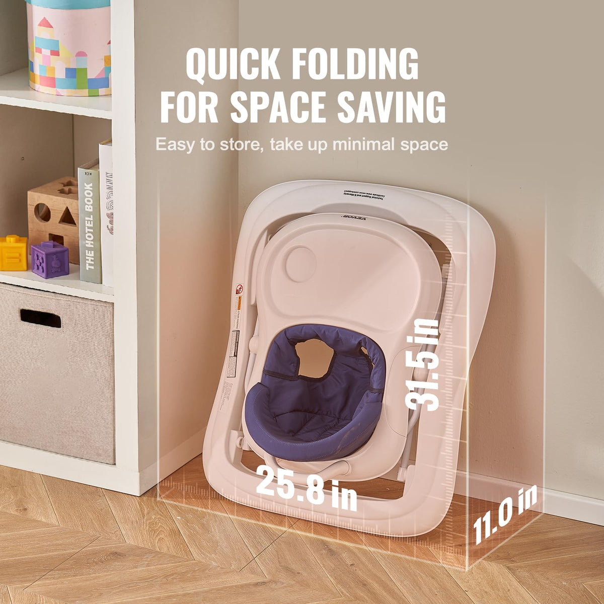 Foldable Baby Walker with Feeding Tray A92862