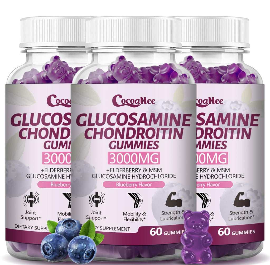3000MG Glucosamine Chondroitin Gummies with MSM & Elderberry 180Cts P4689