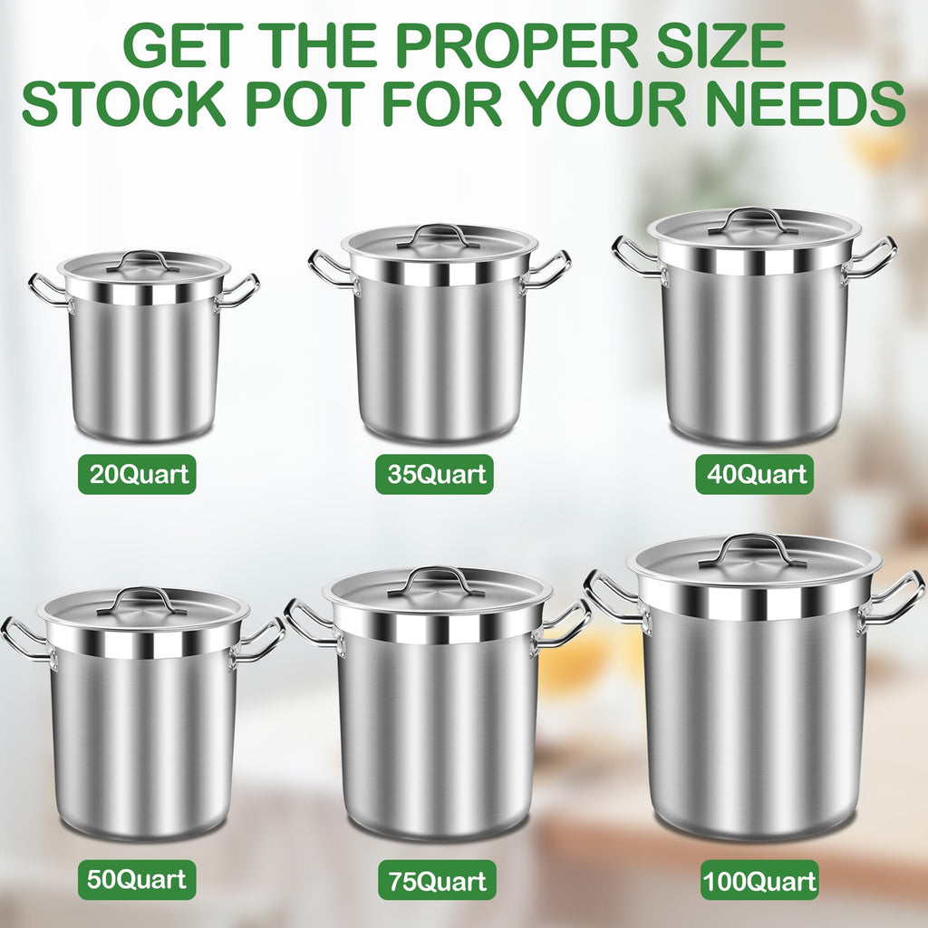 40 Quart Stainless Steel Stockpot with Lid B623016