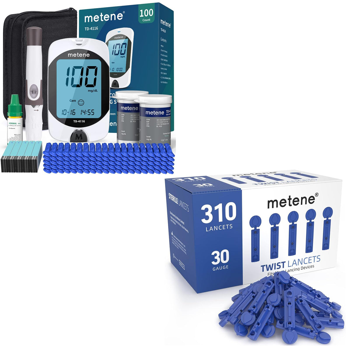Blood Glucose Monitor Kit & Twist Top Lancets F57317