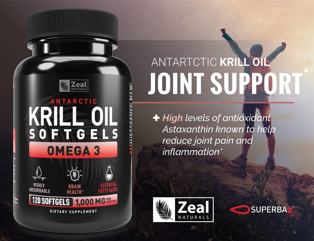 Krill Oil 1000mg 120 Softgels Omega 3 Supplement with EPA DHA Astaxanthin S131