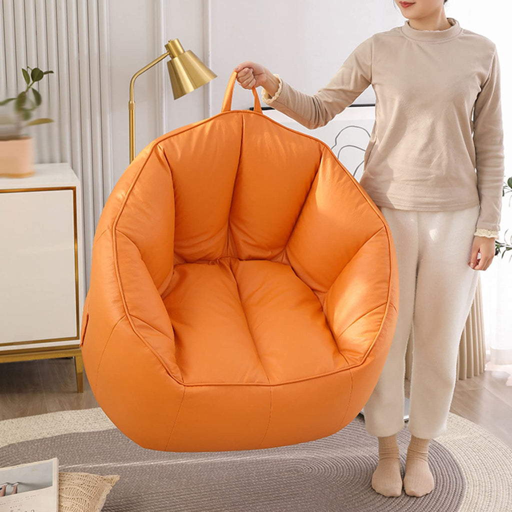 Stuffable Bean Bag Chair Cover Small Beige Yellow N161